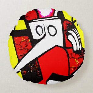 Hominid Round Pillow