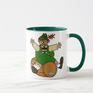 Homme allemand sur la tasse de barillet de bière