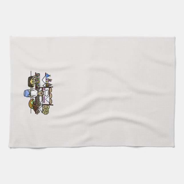 Homme Au Comptoir De Boulangerie Serviettes De Cui (Horizontal)