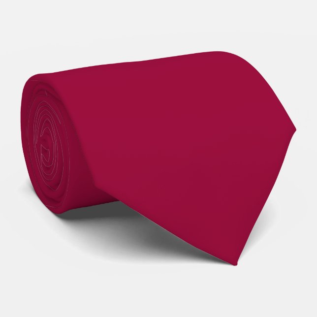 Homme classique élégant Plain Rouge Violet Cravate (Roulé)