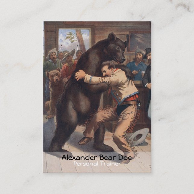 Homme contre l'ours - carte de visite personnel (Devant)