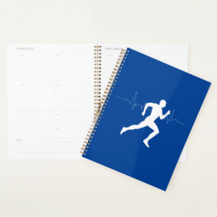 Homme coureurs Silhouette sur Arrière - plan bleu