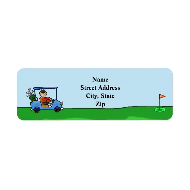 Homme dans Golf Panier Adresse de retour Label (Devant)