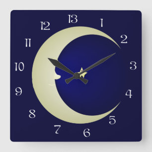 Homme Dans La Lune 13 Heures Horloge
