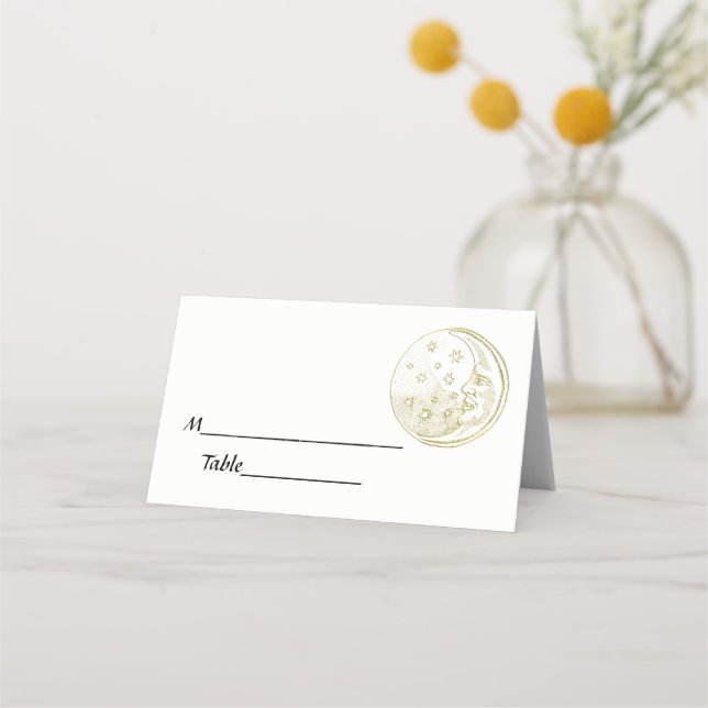 Homme dans Moon Stars Gold Escort Cartes Place Car (Dos)