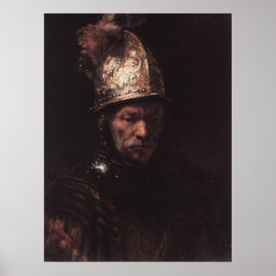 Homme dans une affiche d'or de casque