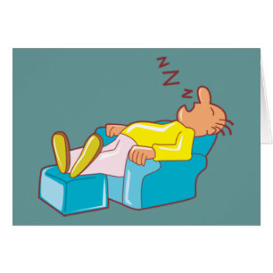 Homme de bande dessinée dormant dans la chaise
