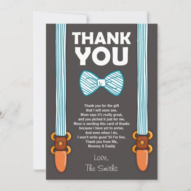 Homme de carte de remerciements de baby shower (Devant)