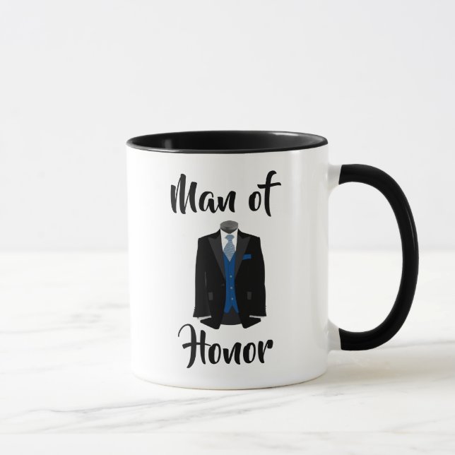 Homme d'honneur Blue Tuxedo Mariage de café Mug (Droite)