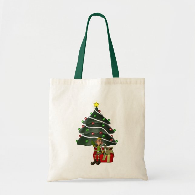 Homme Elf Noël Arbre de Noël Sac fourre-tout de va (Devant)