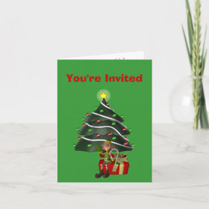 Homme Elf Tree Noël Fête de Noël Invitation