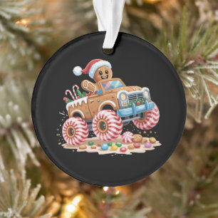 Homme en pain d'épice de camion monstre Noël cuiss
