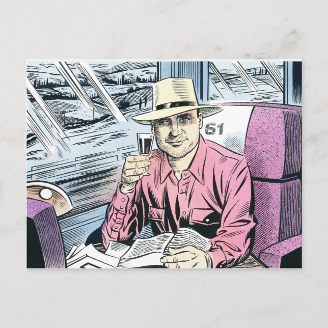 Homme en Siège 61 cartes postales... (Devant)