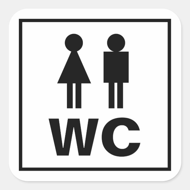 Homme icône WC wc autocollant pour toilettes (Devant)