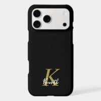 Homme minimaliste moderne or monogramme noir blanc