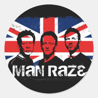 homme raze union jack-noir autocollant