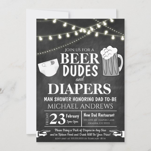 Homme Shower Baby Invitation (Devant)