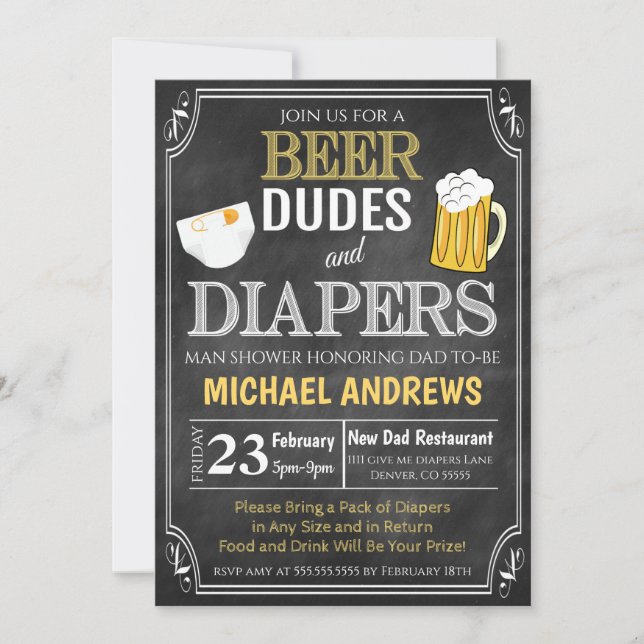 Homme Shower Baby Invitation (Devant)