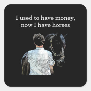 Homme tenant un cheval Stickers Sombre