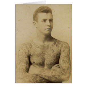 Homme vintage chaud de tatouage