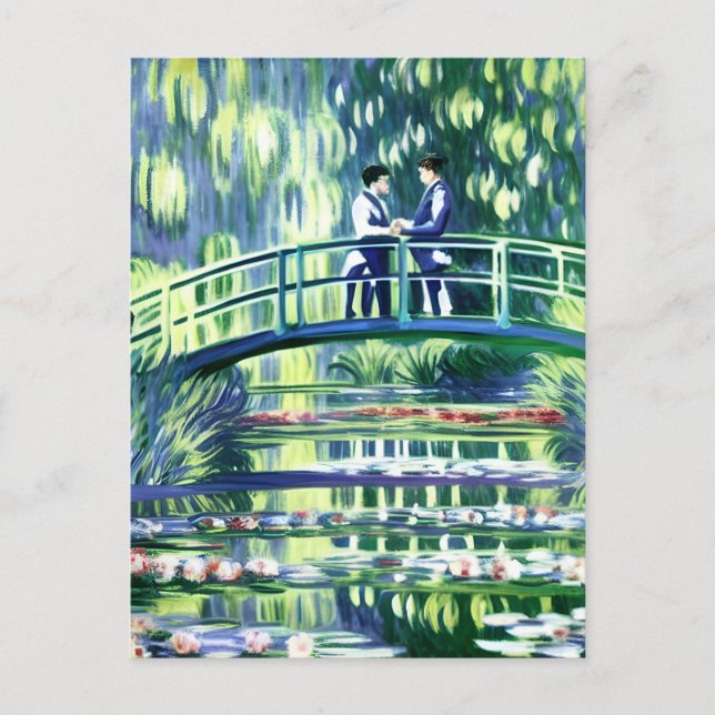 Hommes amoureux dans le style de carte postale Mon (Devant)