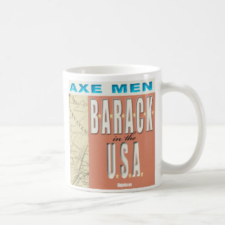 Hommes B-A-R-A-C-K de hache dans la tasse des