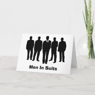 hommes dans la carte de voeux de costumes