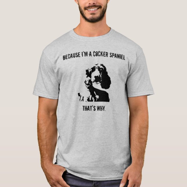 Hommes de T-shirt d'attitude de cocker (Devant)