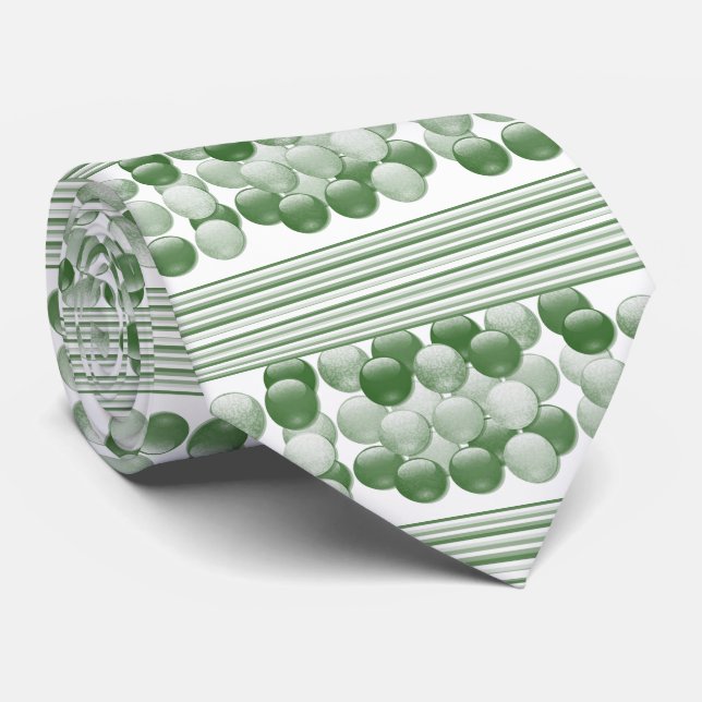 Hommes Designer Cravate Grille verte (Roulé)