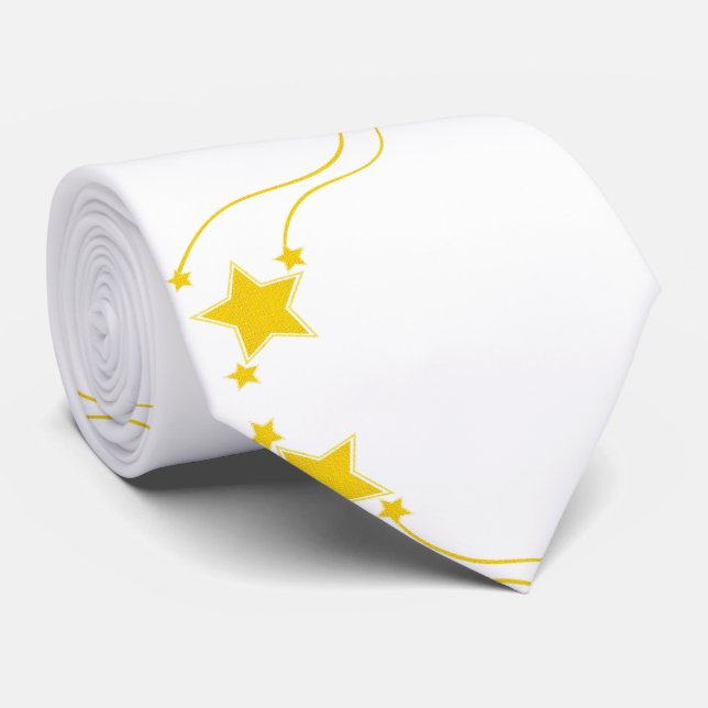 Hommes Designer Cravate Yellow Stars (Roulé)