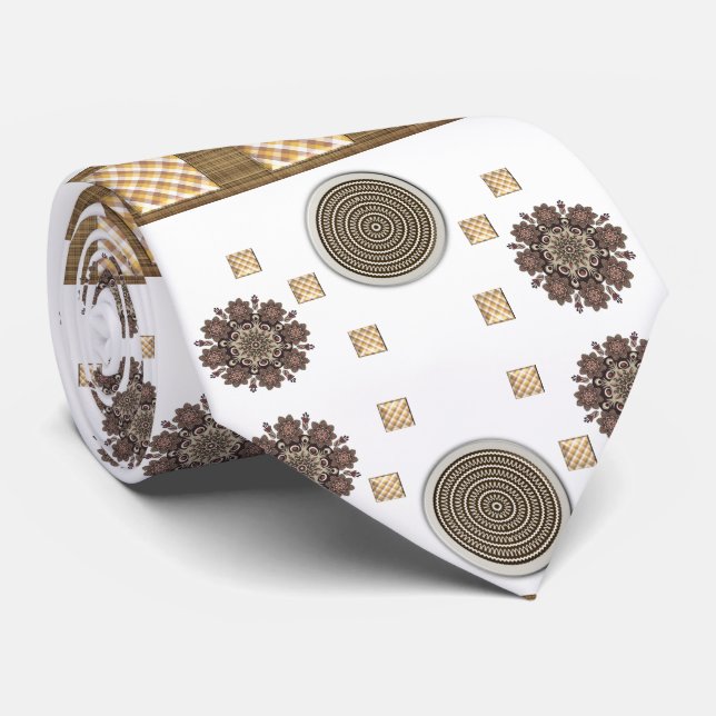 Hommes Designer Cravates Brown (Roulé)