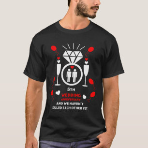 Hommes gays 5e anniversaire Mariage T-shirt