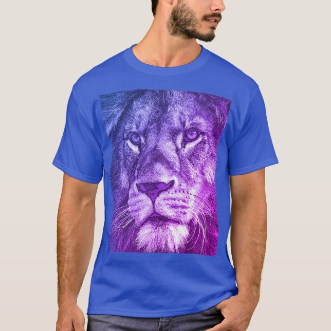 Hommes Modernes TShirts Animaux Lion Face Modèle (Devant)