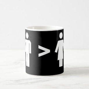 Hommes plus grands que la tasse blanche de femme