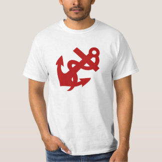 Hommes rouges de pièce en t d'Ancre de T-shirt de