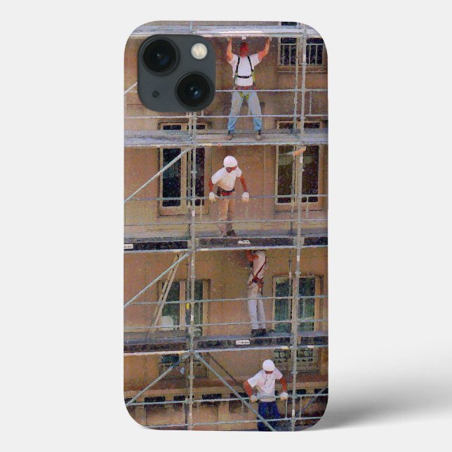 Hommes sur l'échafaudage iPhone 13 Coque (Verso)