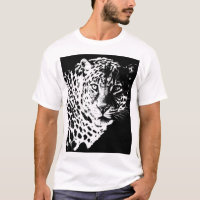 Hommes T-shirt Pop Art Modèle Animaux Tête de léop