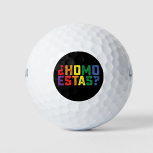 Homo Estas Spanish Mexican Funny Gay Pride LGBTQ Golf Balls