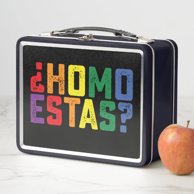 Homo Estas Spanish Mexican Funny Gay Pride LGBTQ Metal Lunch Box (In Situ)