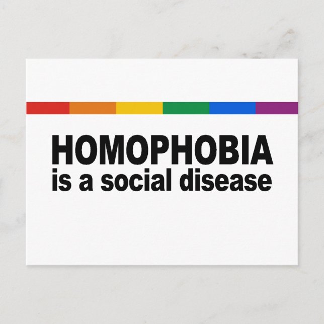 Homophobia is a social disease postcard (Front)
