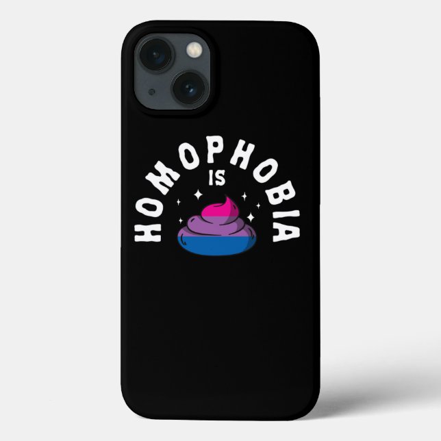 Homophobia Is Poop LGBT Funny Bi Pride Case-Mate iPhone Case (Back)