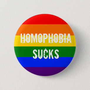 Homophobia sucks 2 inch round button