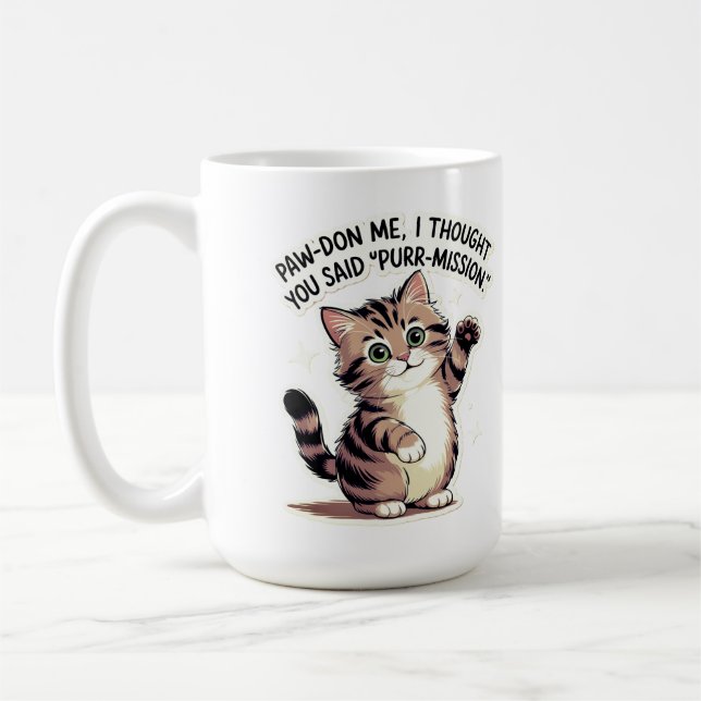 Homophone joke about cats Mug (Left)