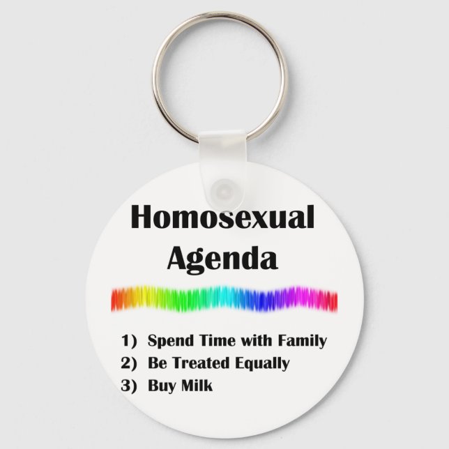 Homosexual Agenda Keychain (Front)