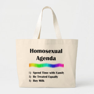 Homosexual Agenda Large Tote Bag