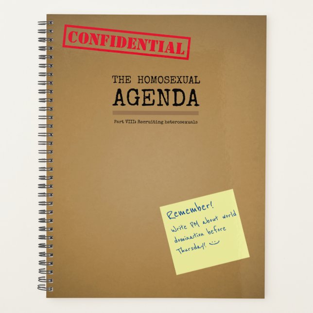 Homosexuel Agenda LGBT Plaisanterie (Devant)