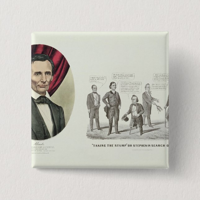 Hon. Abraham Lincoln 2 Inch Square Button (Front)