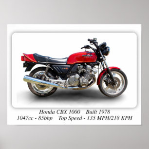 Honda CBX 1000 Motorcycle - A3 Size Print Poster