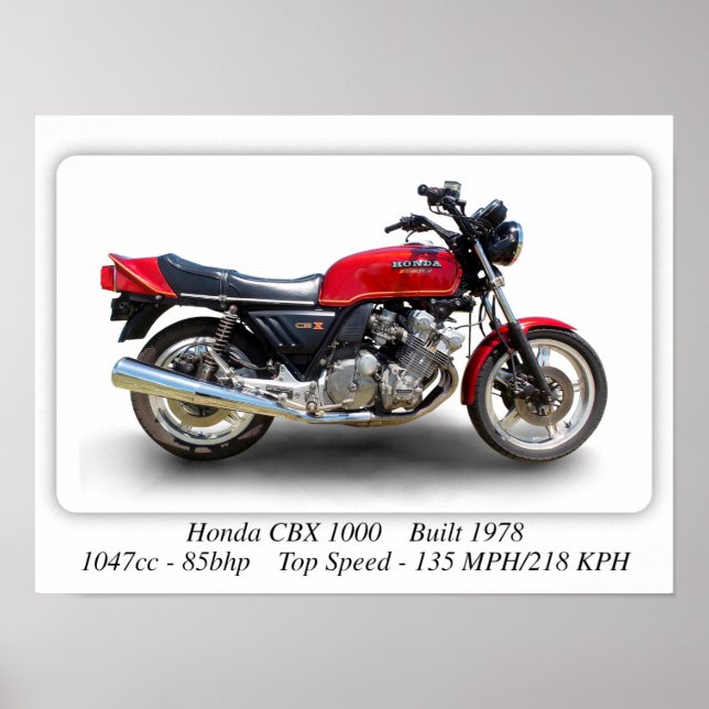 Honda CBX 1000 Motorcycle - A3 Size Print Poster (Front)