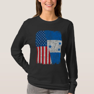 Honduran American Flag Half USA Honduras Root Prou T-Shirt